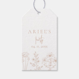 eleganten flick kalas blommigt enkel presentetikett