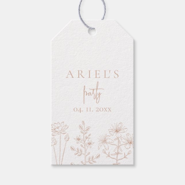 eleganten flick kalas blommigt enkel presentetikett (Framsidan)