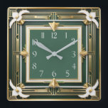 Eleganten Flower Art Deco Fyrkantig Klocka<br><div class="desc">Underbar klockdesign. Du kommer att kärlek det som andra. Du kan fritt använda den här designen för andra produkter som du gillar eller anpassa och lägga till texten. Följ mig för mer. Tack. Ha en trevlig dag.</div>