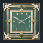 Eleganten Flower Art Deco Fyrkantig Klocka<br><div class="desc">Underbar klockdesign. Du kommer att kärlek det som andra. Du kan fritt använda den här designen för andra produkter som du gillar eller anpassa och lägga till texten. Följ mig för mer. Tack. Ha en trevlig dag.</div>