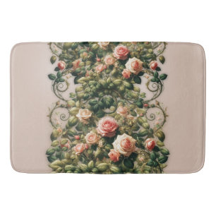 Eleganten för Blommigt av havsviner i shabby chic Badrumsmatta