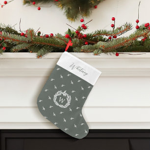 Eleganten för eget namn Garland Wandedegurg Monogr Stor Julstrumpa