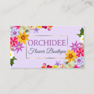 Eleganten för fotomall Wildblomme Guld Lilac-Chic Visitkort