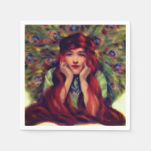 eleganten för kvinnliga fjädrar från art nouveau d