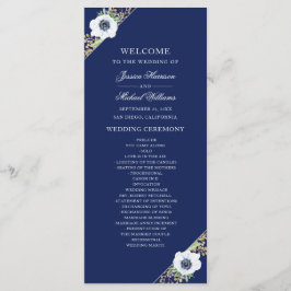 Eleganten för marin blå Blommigt Anemone Bouquet B Program