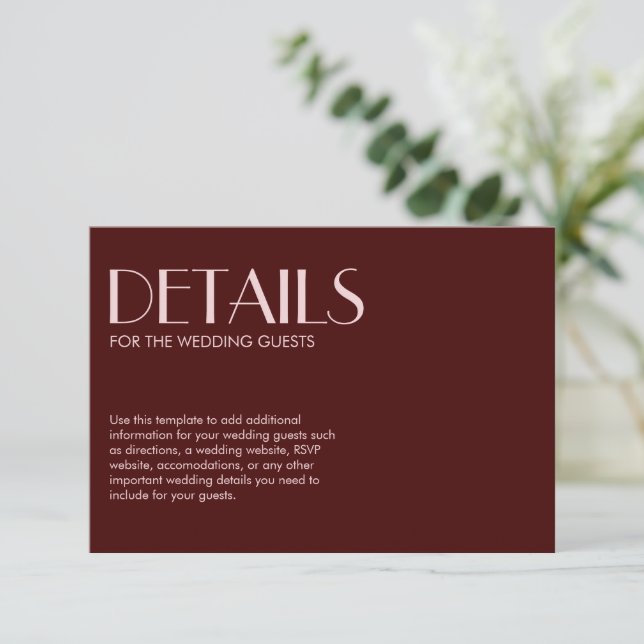 Eleganten för rosa av blek och chic i bröllop tilläggskort (Stående Fram)