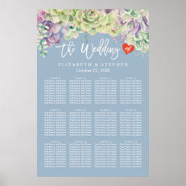 Eleganten för sätesdiagram i bröllop Vattenfärg S Poster