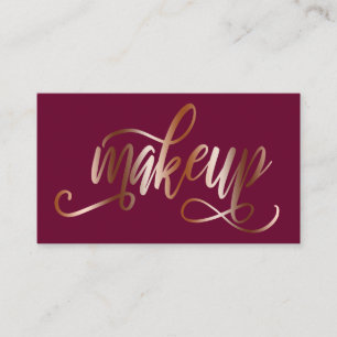 Eleganten förkopprar den rosa guld- & burgundy visitkort