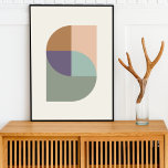Eleganten Geometrisk Abstrakt har matats ut med mo Poster<br><div class="desc">En minimalistisk modern abstrakt poster med en elegantens geometriska utformning i muterat färg av korallets rosa,  rostfri orange,  lila,  blått,  sage-grönt och naturligt mjukt grått. Perfektens tillbehör för ett hem med minimal contemporary.</div>