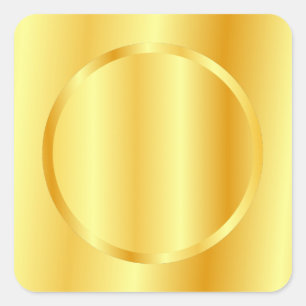 Eleganten Glam Guld Metallic look Blank Template Fyrkantigt Klistermärke