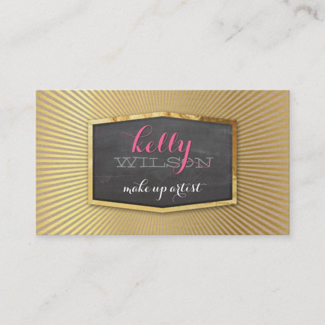 Eleganten GLAMOROUS guld foil eco Natural Kraft Visitkort (Framsida)