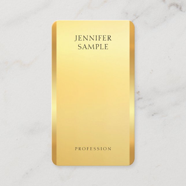 Eleganten Glamous Faux Guld Modern Professionell Visitkort (Framsida)