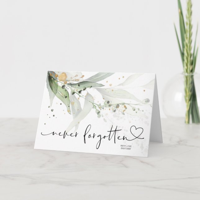 Eleganten glömde aldrig kondoleanssympati Grief Kort (Framsida)