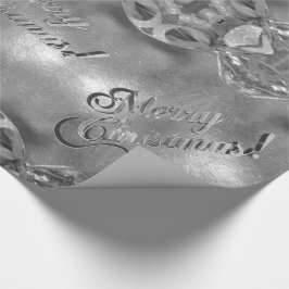 Eleganten God jul Faux Silver Foil Script Presentpapper
