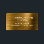 Eleganten Gold Foil Modern Luxury Bröllop Adressetikett<br><div class="desc">Faux Gold Foil Elegant och Modern Bröllop Address Label. Texten i den här adressetiketten kan uppdateras och anpassas med ditt namn. Kontakta designern om du vill ha fler matchande objekt genom att kontakta designern.</div>