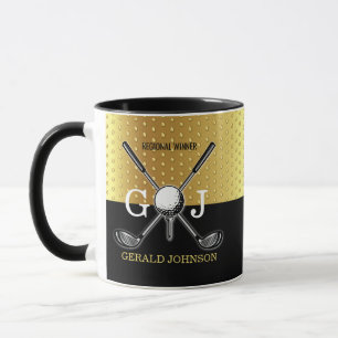 Eleganten Golf Monogram Design Mugg med minimal An
