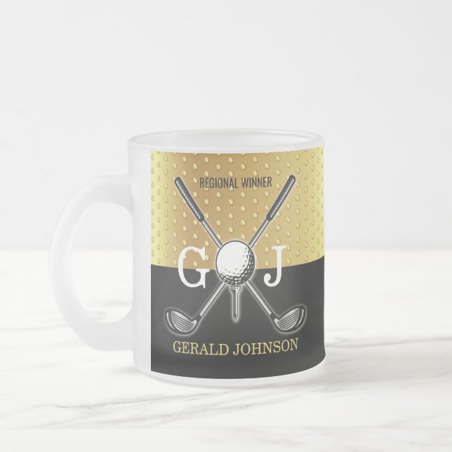Eleganten Golf Monogram Design Mugg med minimal An (Vänster)