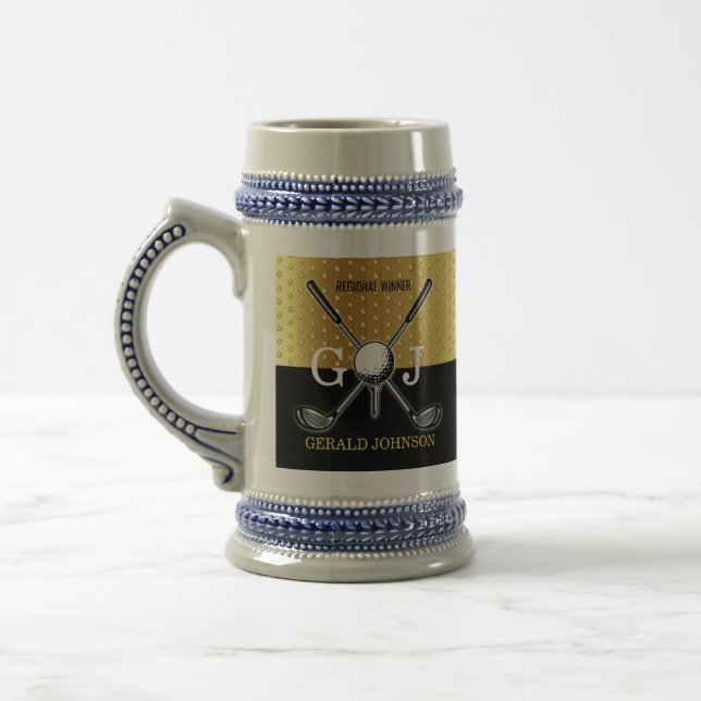 Eleganten Golf Monogram Design Mugg med minimal An (Vänster)