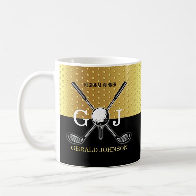 Eleganten Golf Monogram Design Mugg med minimal An (Vänster)