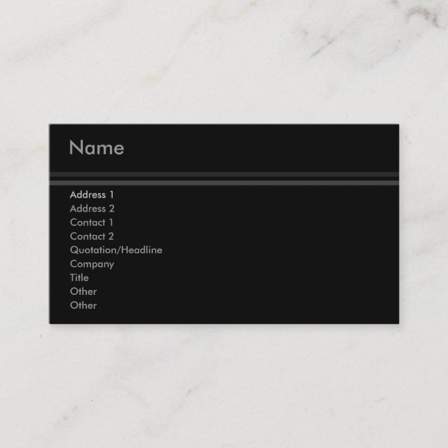 Eleganten görar randig visitkorten visitkort (Framsida)