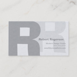 Eleganten grånar Retro stort dubbelt brev R Visitkort