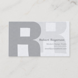 Eleganten grånar Retro stort dubbelt brev R Visitkort