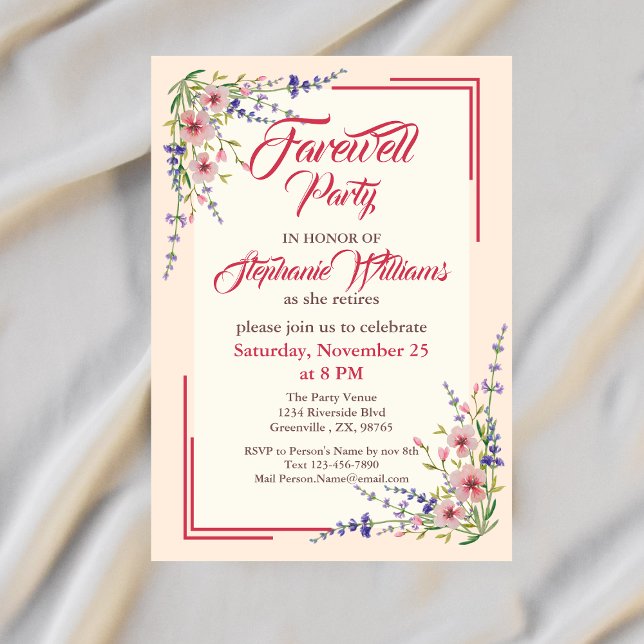 Eleganten Gräns i Blommigten Party för kvinnor Inbjudningar (Skapare uppladdad)