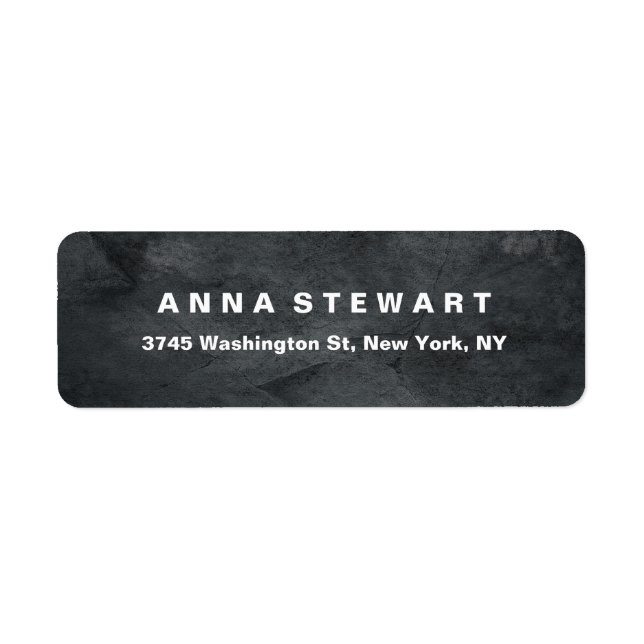 Eleganten Grått Struktur Professionell Modern Returadress Etikett (Framsidan)