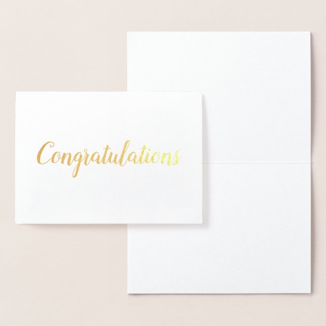 Eleganten grattis Brushline-skript Guld Folierat Kort (Display)