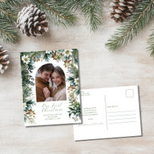 Eleganten Greenery Arch Photo, första julen