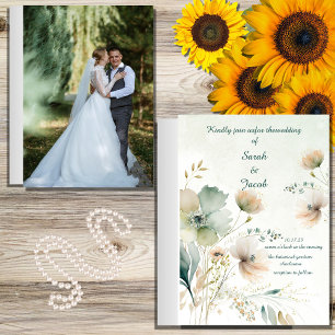 eleganten GREENERY BLOMMIGT BRÖLLOP Flygblad