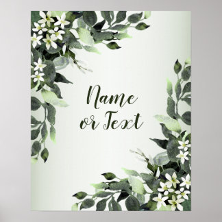 Eleganten Greenery Blommigt Eucalyptus Löv Poster