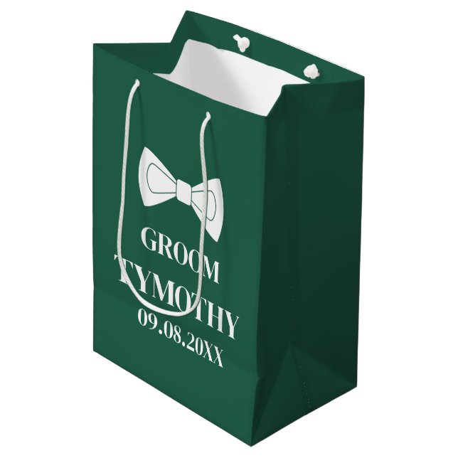 Eleganten Groom Emerald Grönt Modern Gifts Bröllop (Framsidan Vinklad)