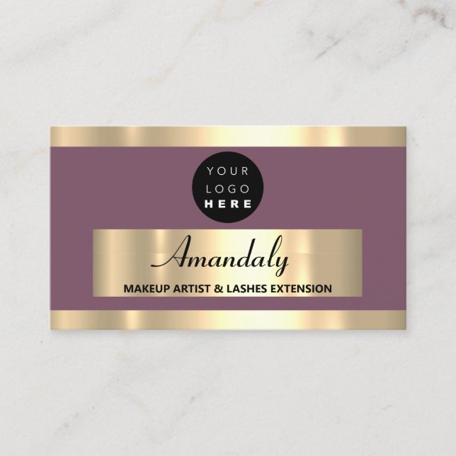 Eleganten Guld Beautique Shop Mode Visitkort (Framsida)