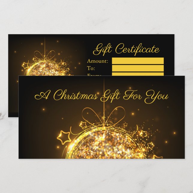 Eleganten guld glitter vid jul (Fram/baksida)