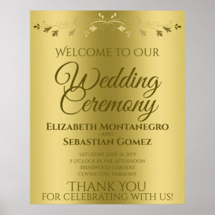Eleganten guld Gradient Välkommen till vårt Bröllo Poster