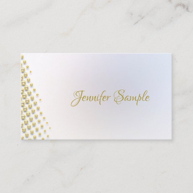 Eleganten Guld Handwrite Namn Modern Template Visitkort (Framsida)