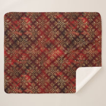 Eleganten Guld Helgdag Red jul Metallic Damask