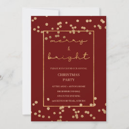 Eleganten guld, julinbjudan, Party, jul Inbjudningar