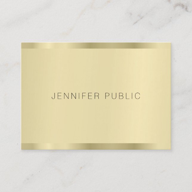Eleganten Guld Modern Minimalist Template är enkel Visitkort (Framsida)