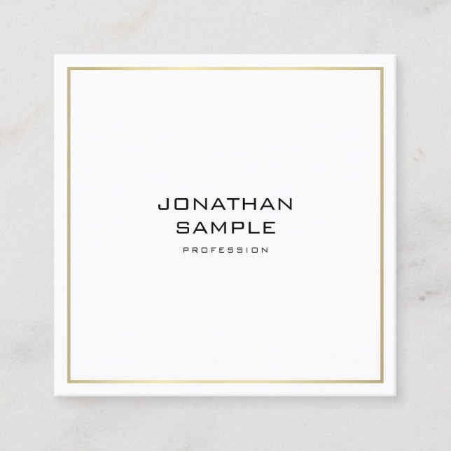 Eleganten Guld Professionell för minimalistiskt Tr Fyrkantigt Visitkort (Framsida)