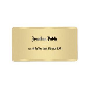 Eleganten guld ser klassiskt ut i Stil Adressetikett