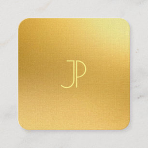 Eleganten Guld-sökmall Monogrammed Luxuriös  Fyrkantigt Visitkort