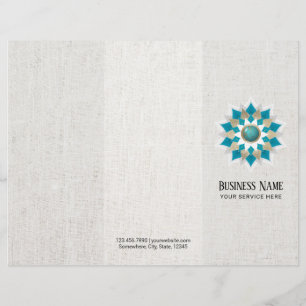 Eleganten guld & Teal Lotus Flower Mandala trefald
