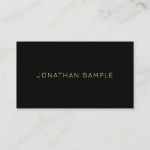 Eleganten guld Text Modern Simple Black Template Visitkort