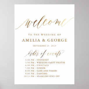 Eleganten Guld Typography Script Poster