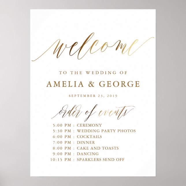 Eleganten Guld Typography Script Poster (Framsidan)