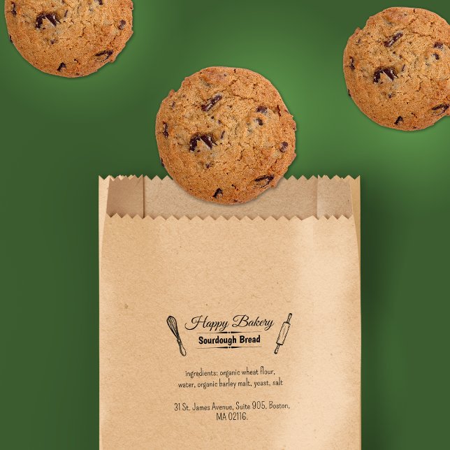 Eleganten Handskriven bakery Business Ingredients Stämpel (Handwritten Bakery Business Ingredients Elegant Rubber Stamp)