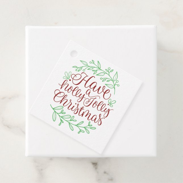 Eleganten har en Holly Jolly-julklapp Gåvor Etiketter (På plats)