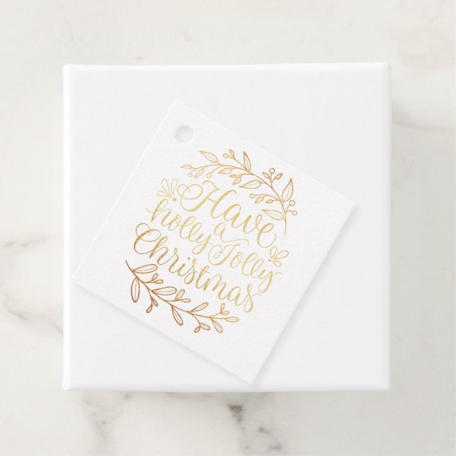 Eleganten har en Holly Jolly-julklapp Gåvor Etiketter (På plats)